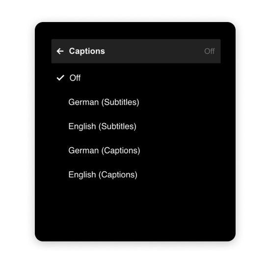 Example Screenshot that shows different languages