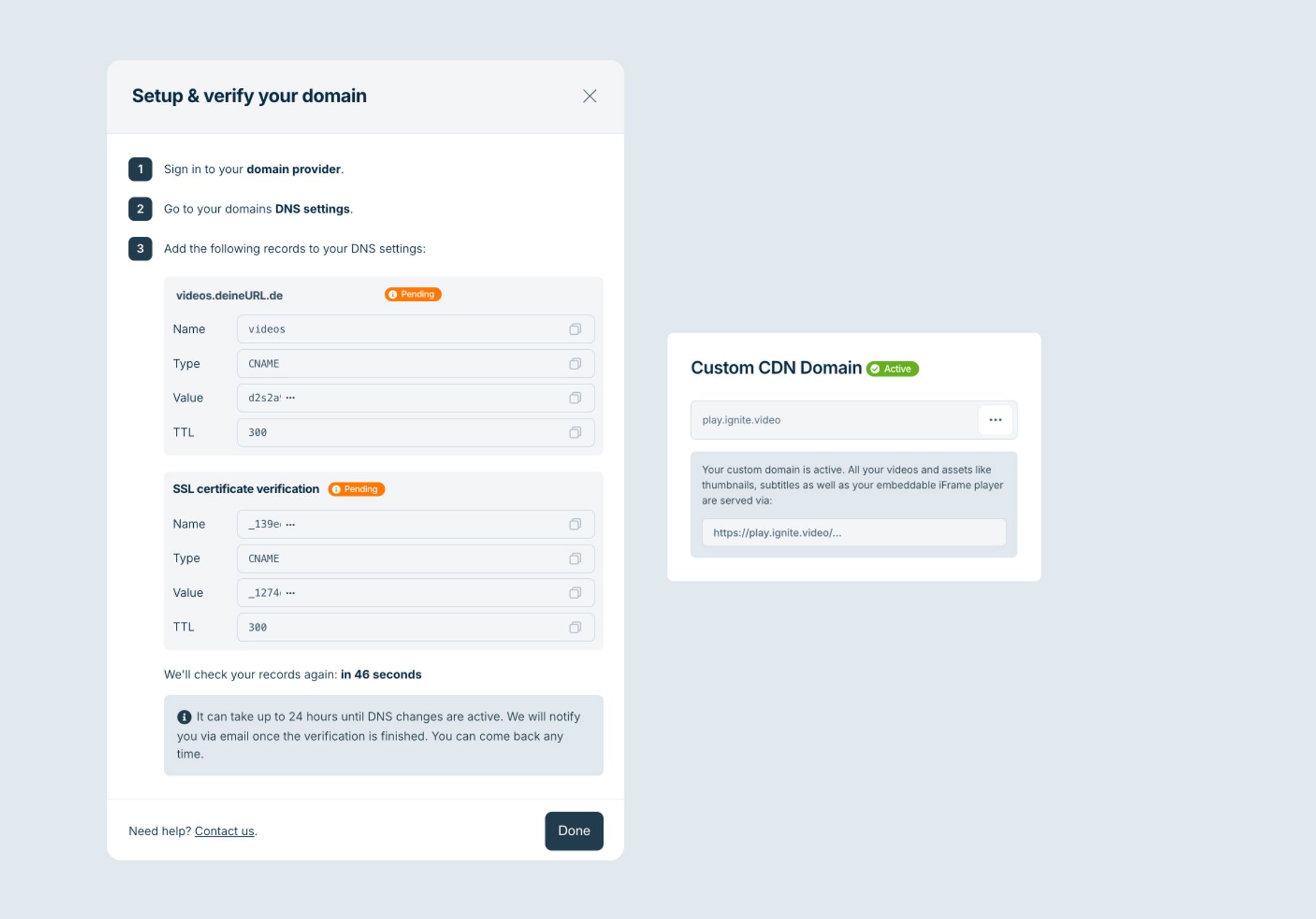 Verify a Ignite Domain