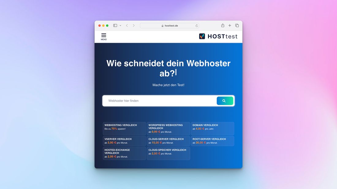 Screenshot Hosttest.de