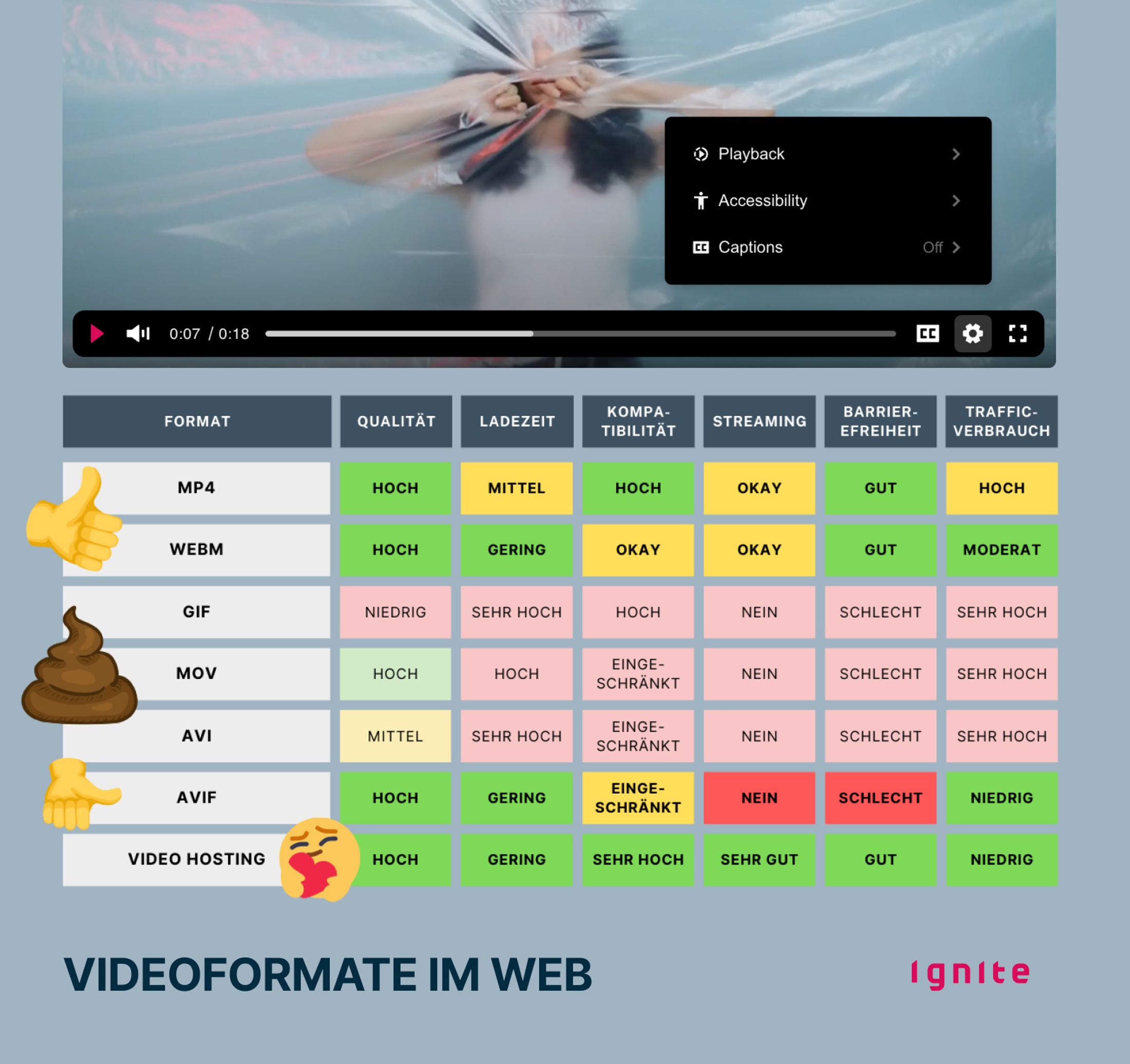 Alle Videoformate fürs Web im Vergleich: MP4, WEBM, AVI, GIF, MOV, AVIF