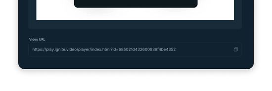 Video Link within the Ignite Backend