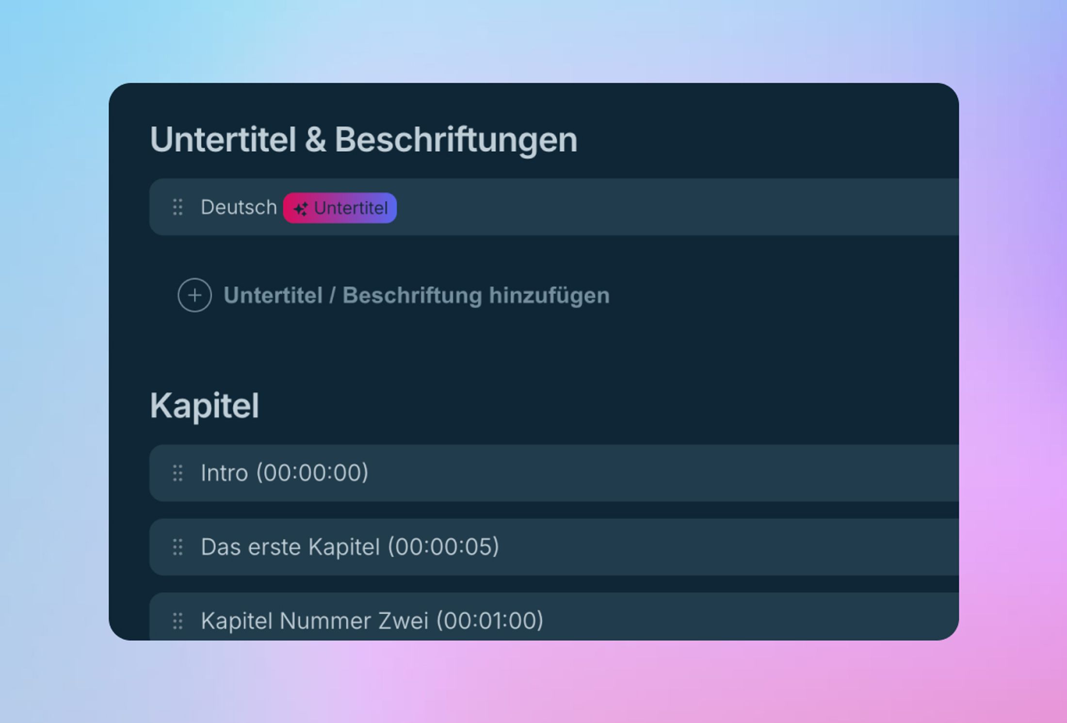 KI Funktion: Video Analyse für Kapitelerstellung und Zusammenfassung
