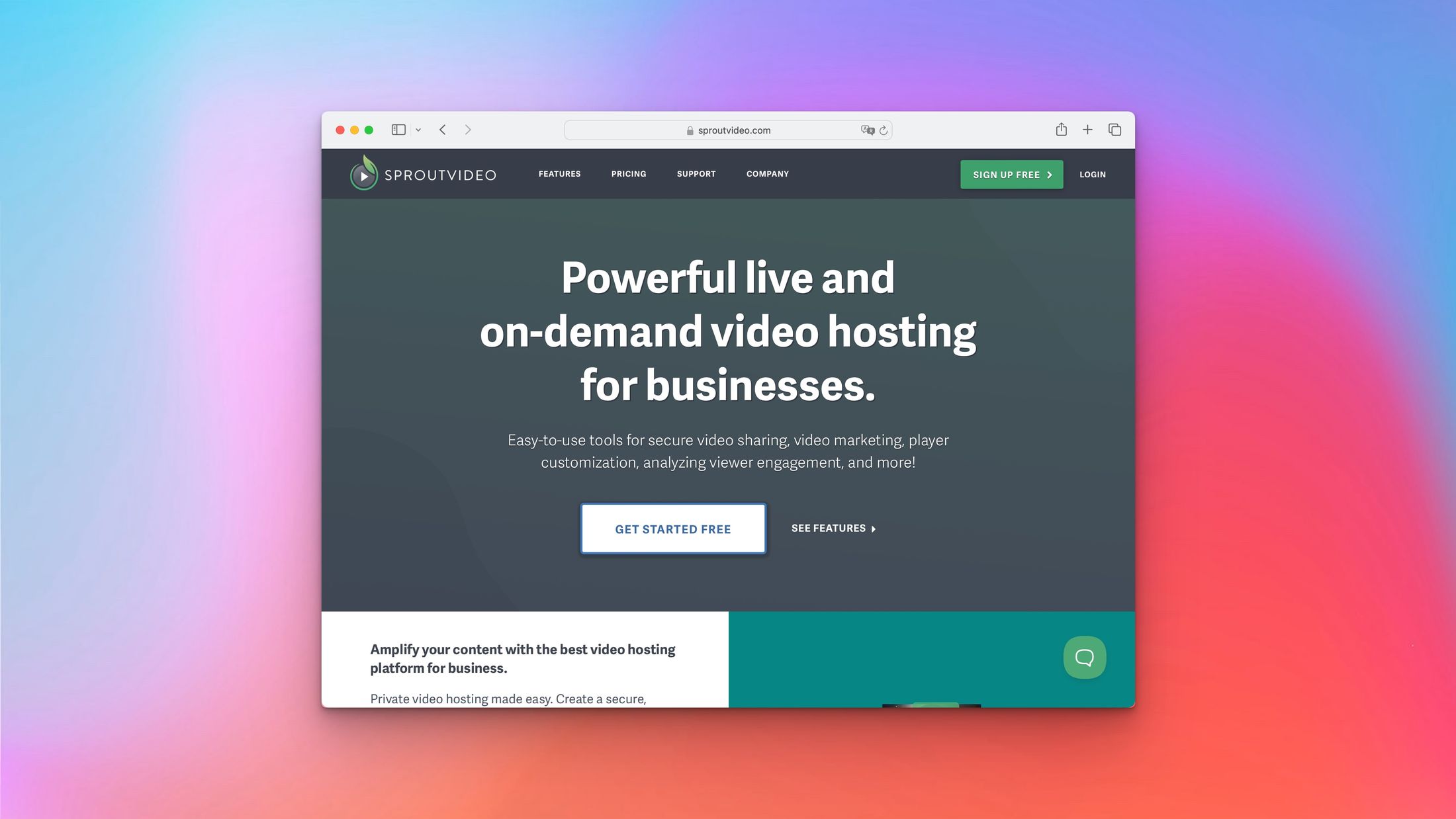 Screenshot Website: Sproutvideo